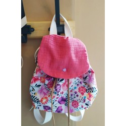 Sac enfant rose et fleurs